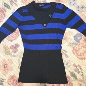 Cute blue & black striped sweater tunic